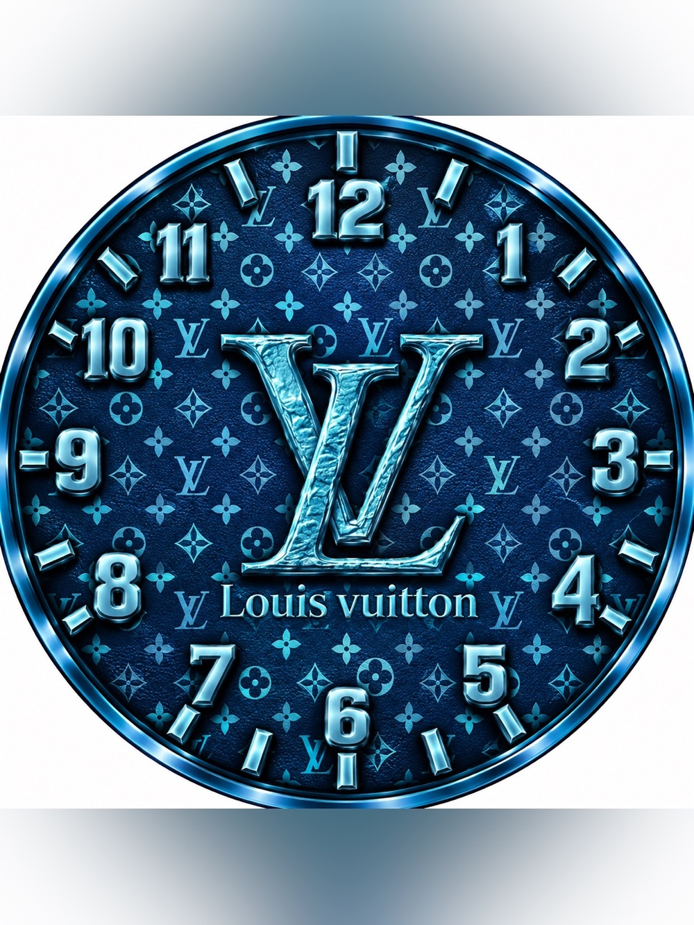 Louis Vuitton Metallic Blue Monogram Wall Clock